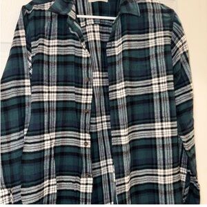 PacSun Green and White Plaid Casual Button Down Shirt